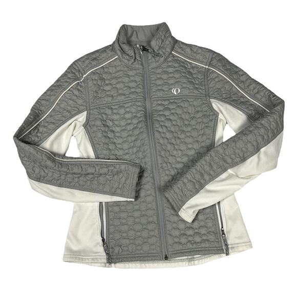 Pearl Izumi Cycling Jacket PRO Series Quilted Zip Mock Neck Gray White Women's S - Picture 1 of 12